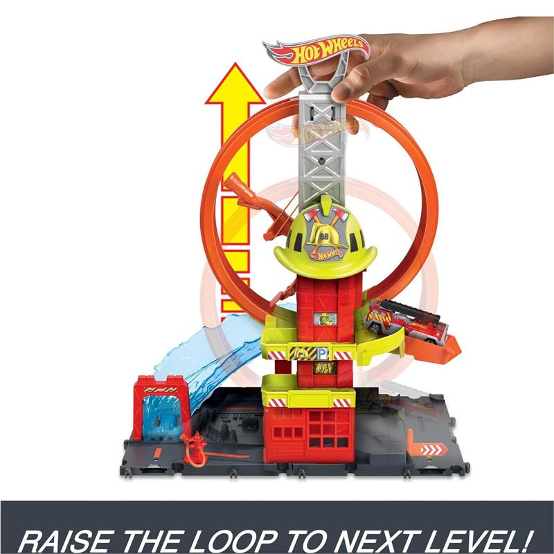Bộ Đồ Chơi Trạm Cứu Hỏa Xoắn Ốc Siêu Cấp - Hot Wheels HKX41