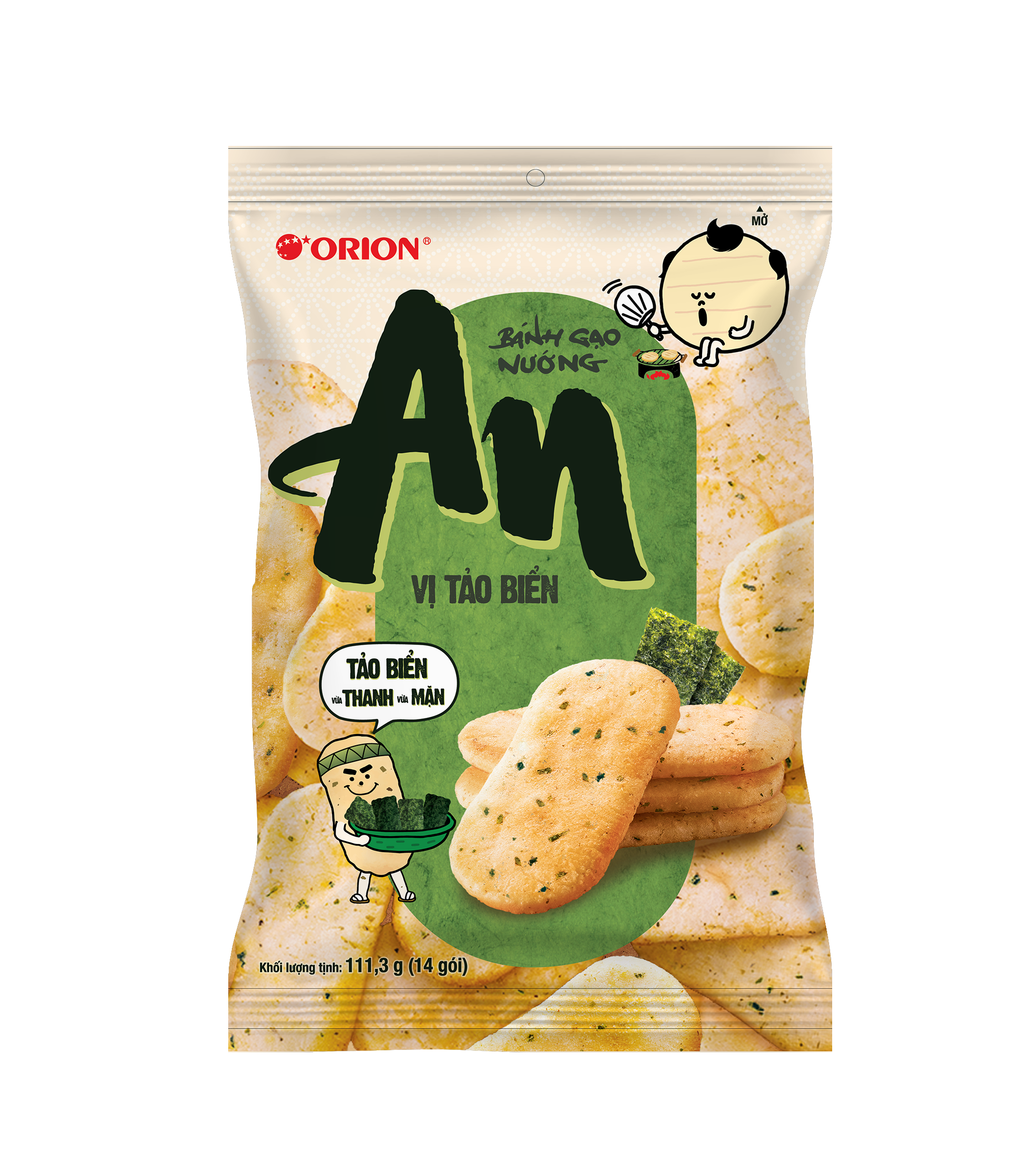 Combo 10 gói bánh gạo nướng An vị Tảo biển (111,3g x 10)