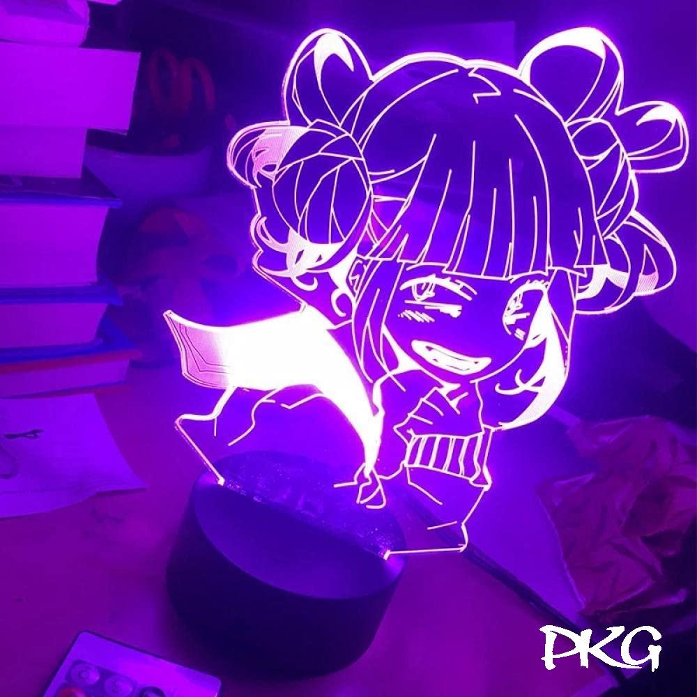 Đèn Ngủ Led 3D Hình Anime Himiko Toga Học Viên Chiến Binh Quà Tặng Trang Trí cảm ứng có Điều khiển từ xa nháy