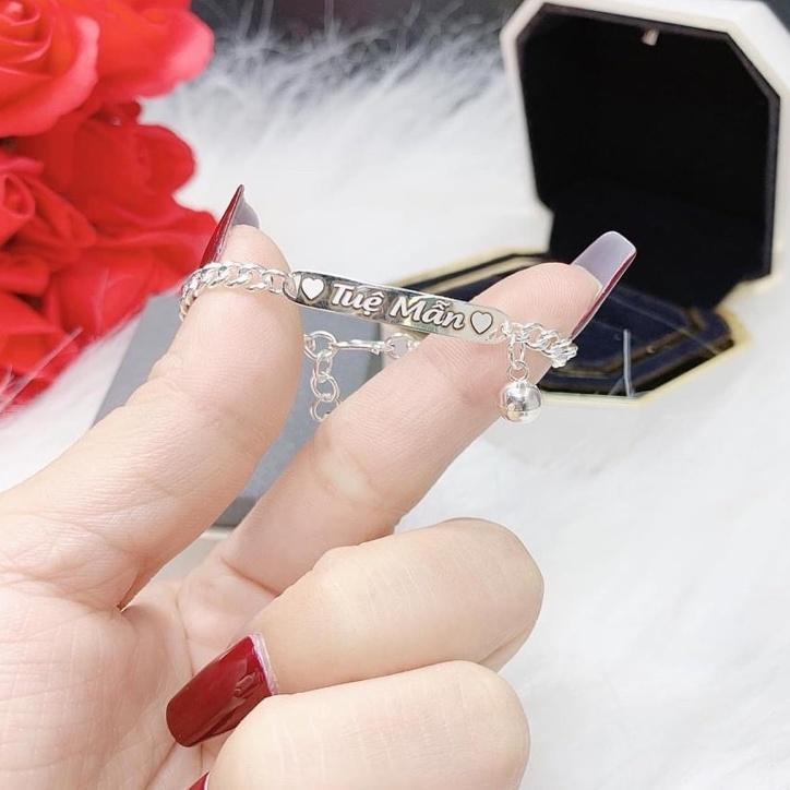 Lắc Tay khắc tên , Vòng khắc chữ ️Miễn Phí Khắc️ Bạc Ta- Bạc Npj