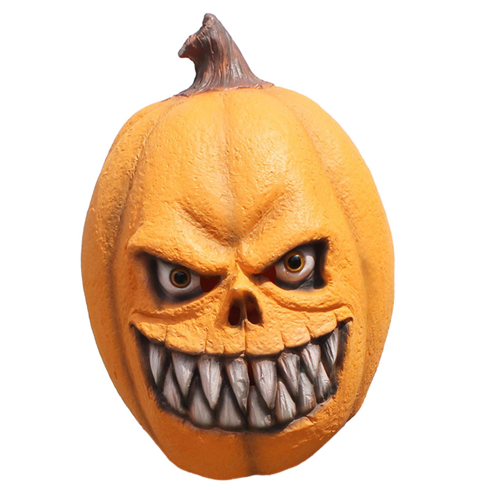 Halloween Pumpkin Head Scary Full Face Cover for Cosplay Carnival Party