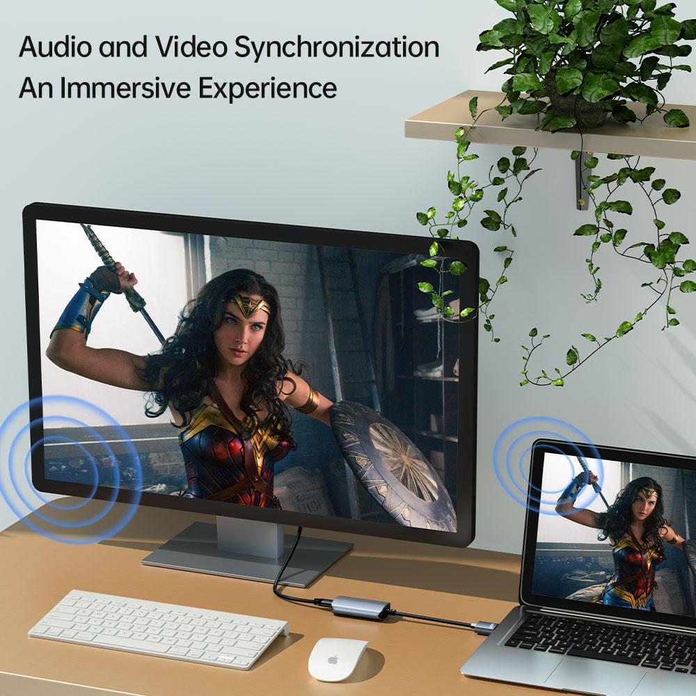 Bộ chuyển đổi HDMI sang Type-C 2-in-1 HDMI sang USB C Bộ chuyển đổi cáp phụ nữ Ultra HD 4K USB 3.1