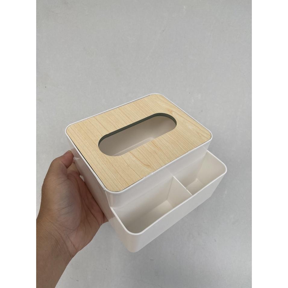 Hộp đựng khăn giấy 3 ngăn tiện lợi