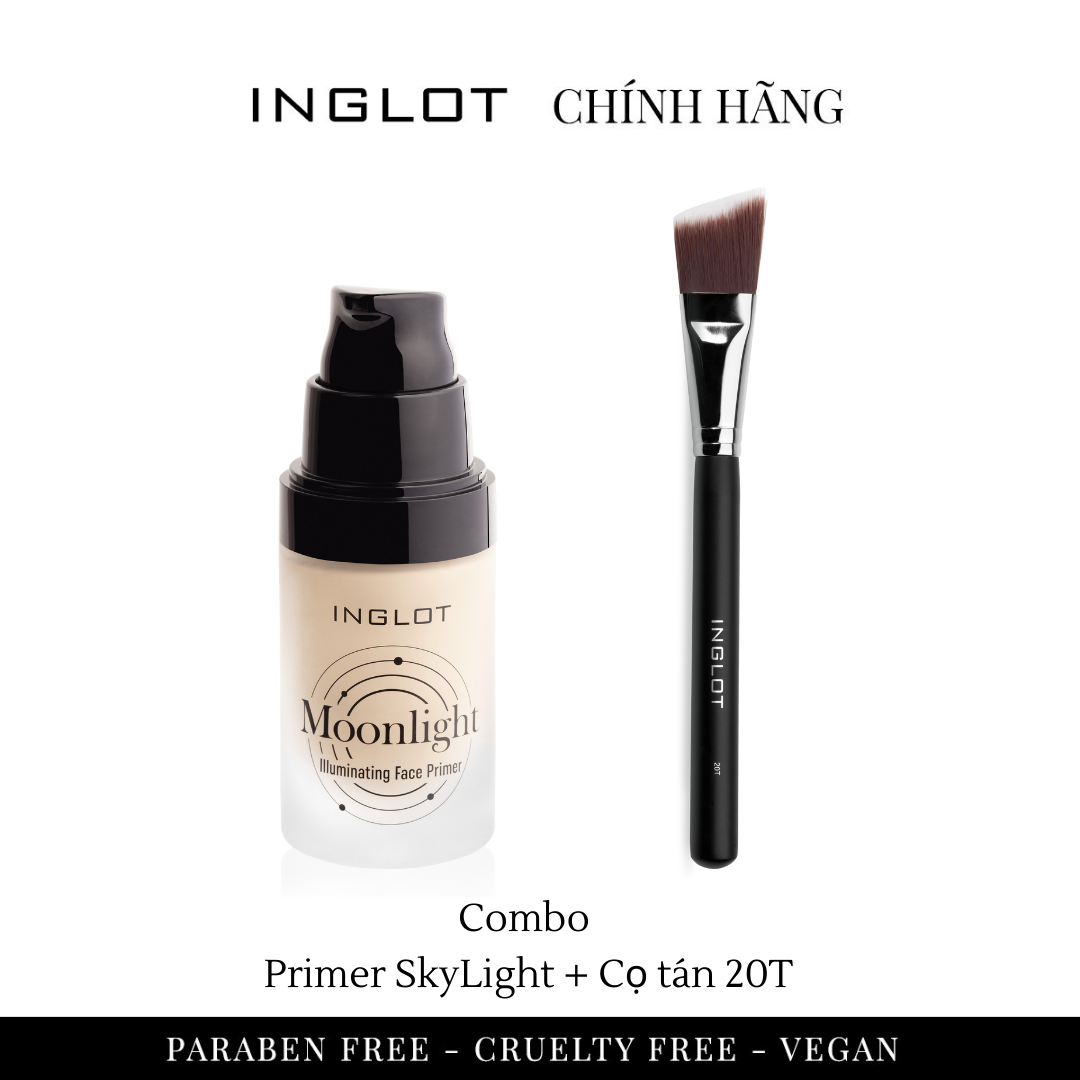 [Combo] Kem lót có nhũ Moonlight + Cọ, mút trang điểm Inglot