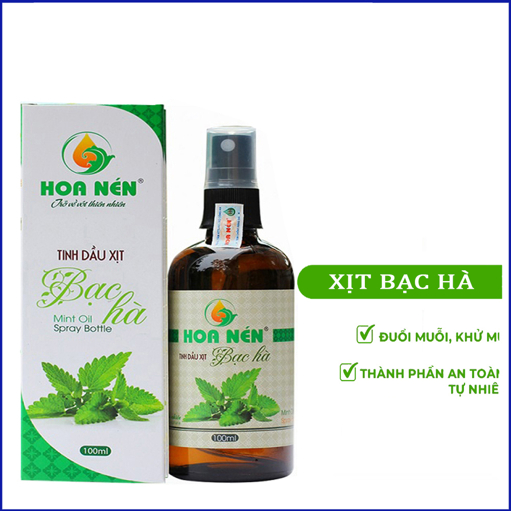 Tinh dầu xịt phòng Bạc Hà Hoa Nén, khử mùi, khử khuẩn, đuổi côn trùng 100ml