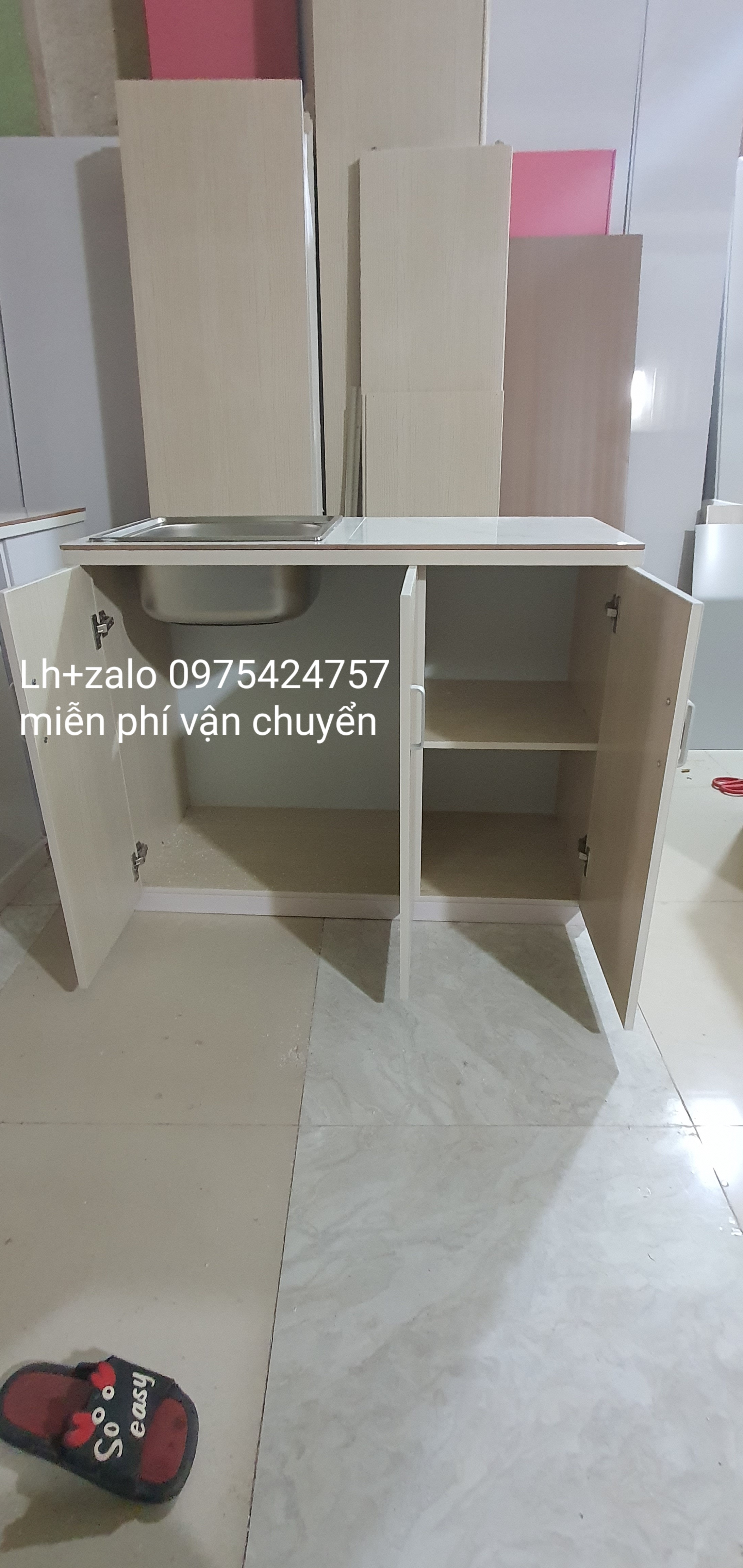 Tủ bếp mini sẵn bồn nhựa đài loan
