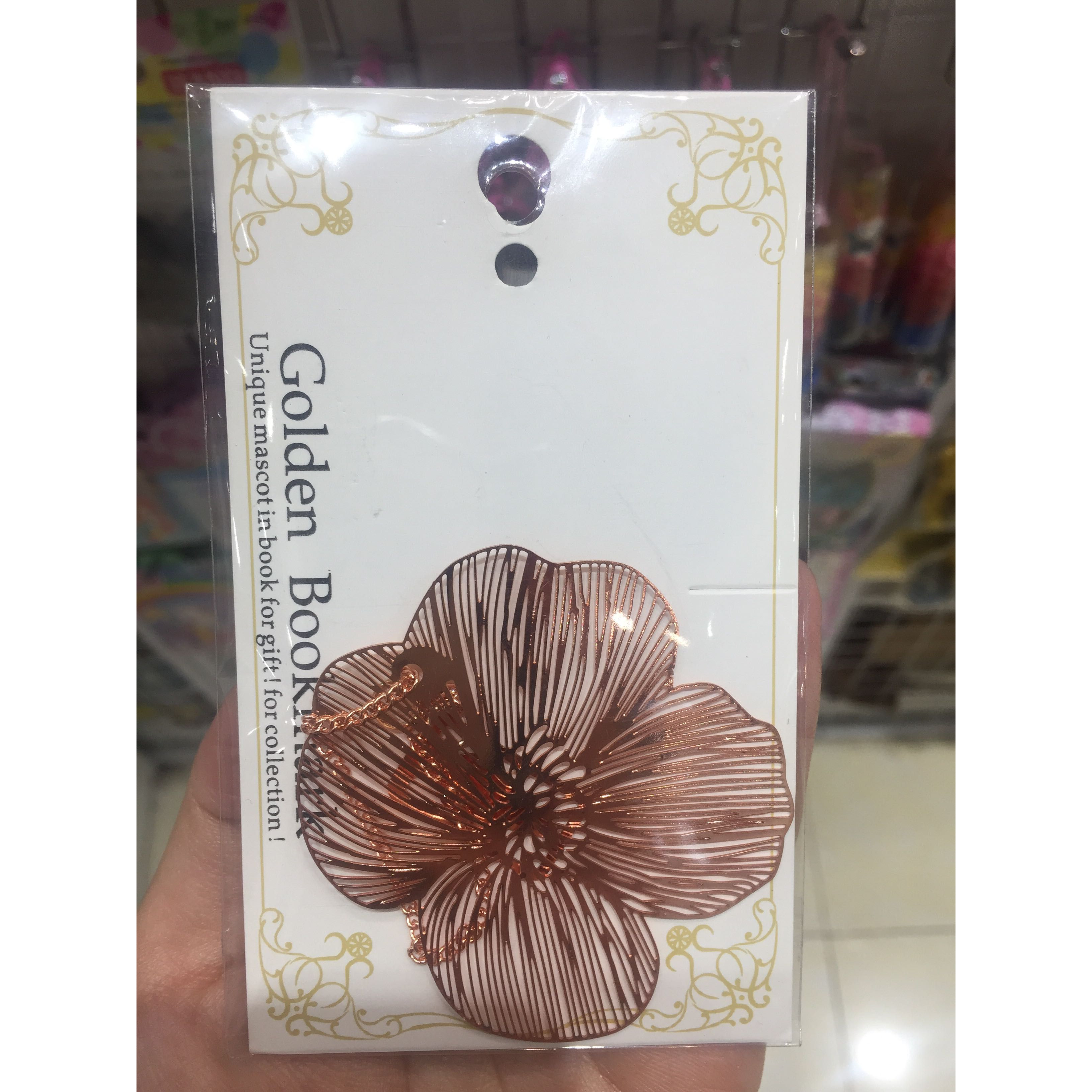 Bookmark kim loại mặt dây chuyền sáng tạo - Hoa Violet hồng