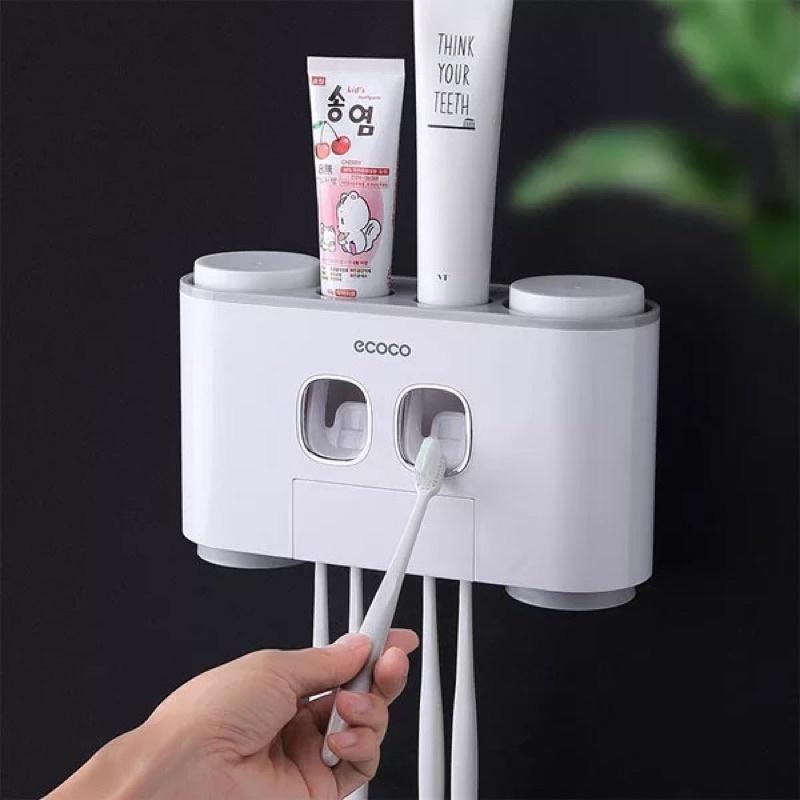 Bộ nhả kem đánh răng 2 bên kèm 4 Cốc nhựa cao cấp