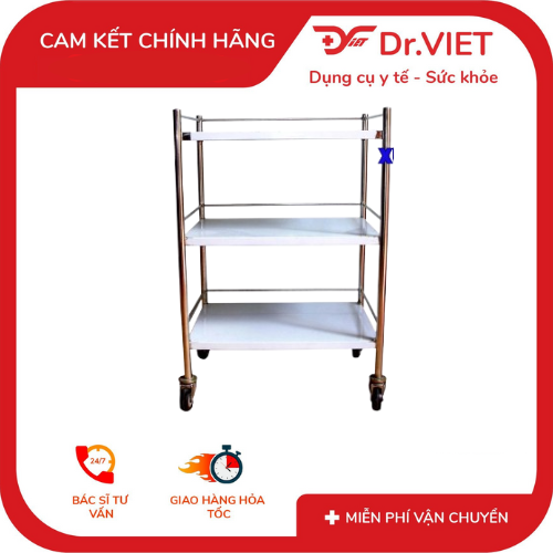 Xe đẩy inox 3 tầng DCG-34