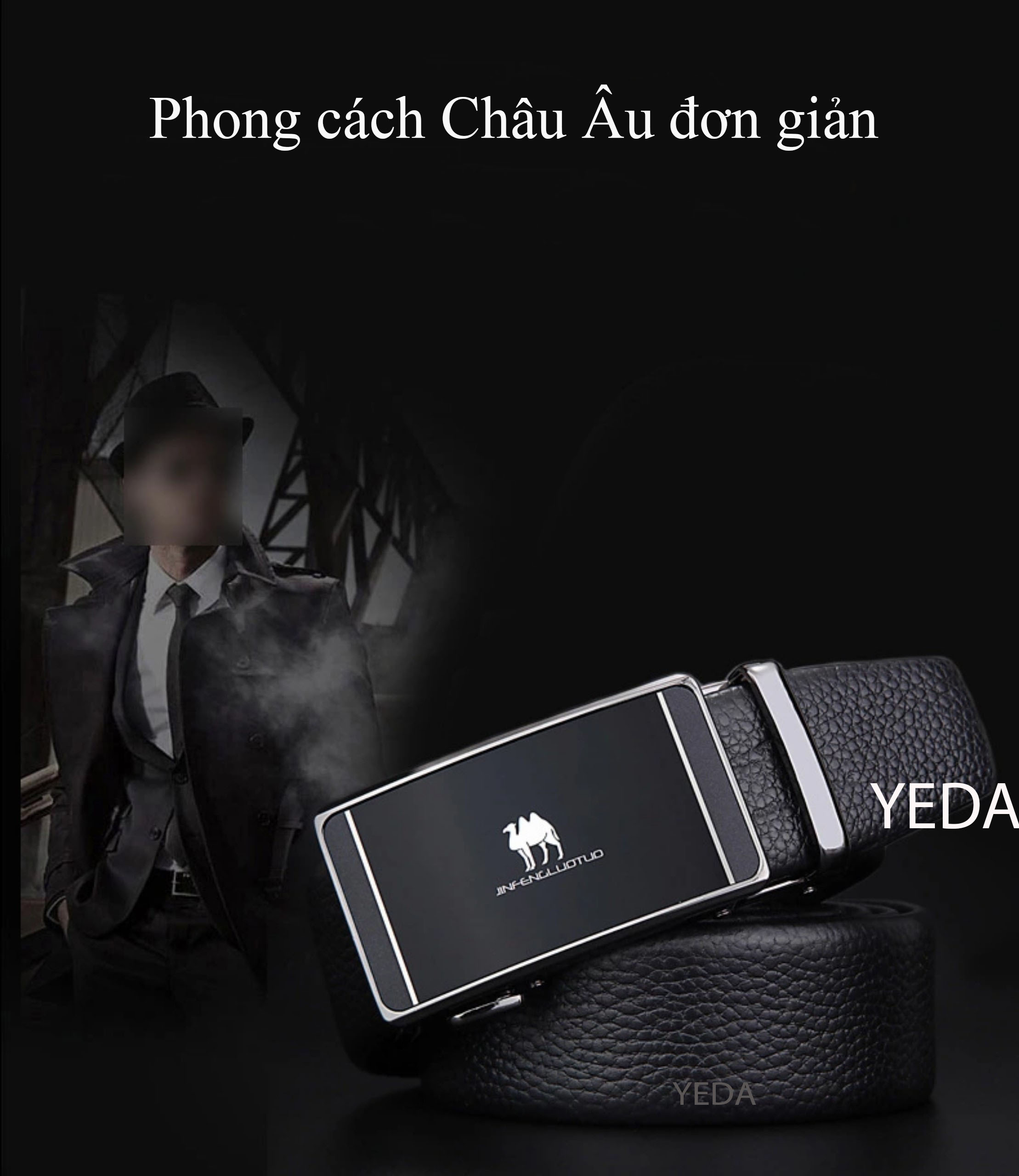Thắt lưng nam dây nịt nam da bò thật khóa tự động Mã GZA-101.CLG