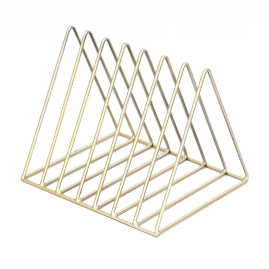 Triangle Book Holder Minimalist Bookshelf Desktop Organizer Rack A Gold