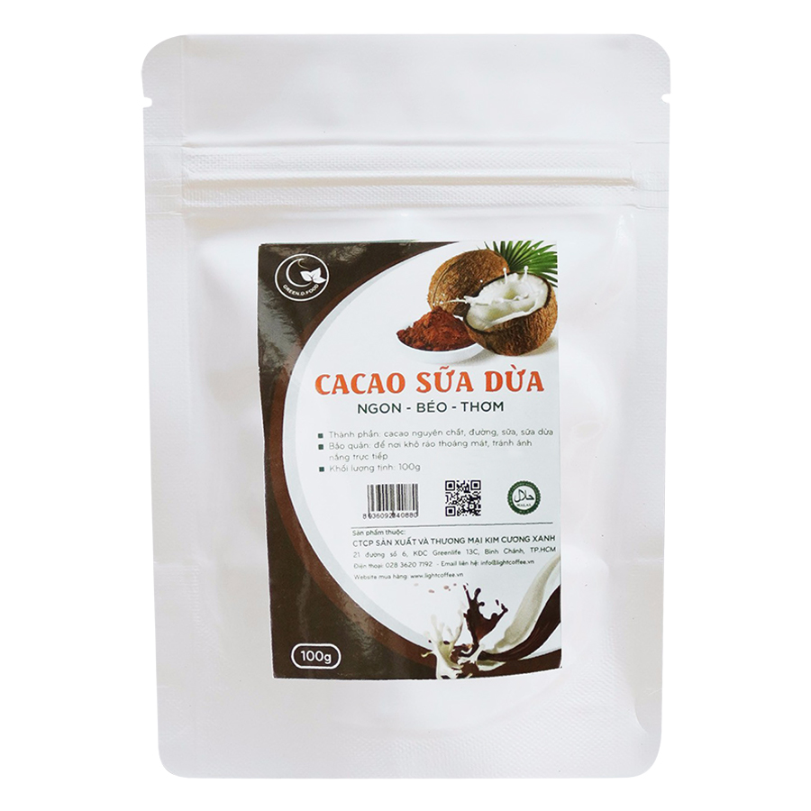 Bột cacao sữa dừa GreenD Food 100G