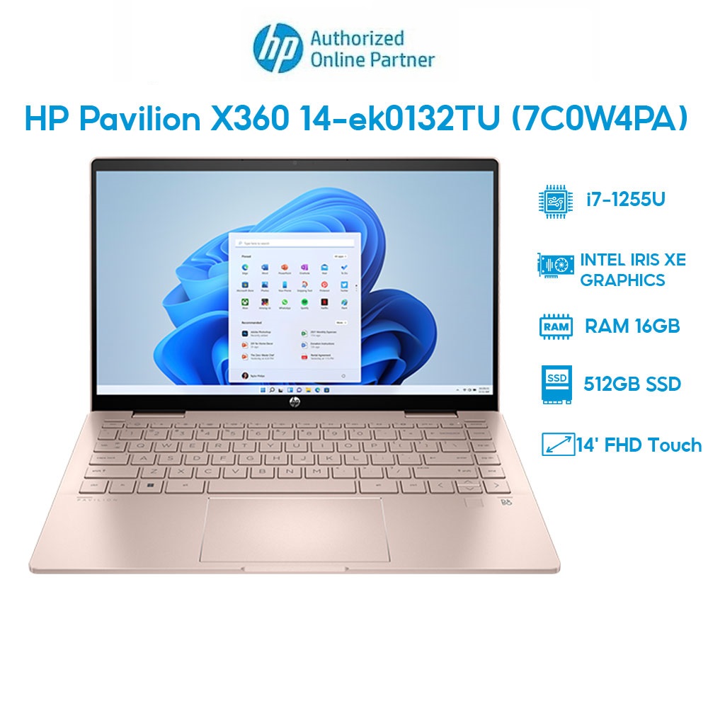 Laptop HP Pavilion X360 14-ek0132TU 7C0W4PA Hàng chính hãng