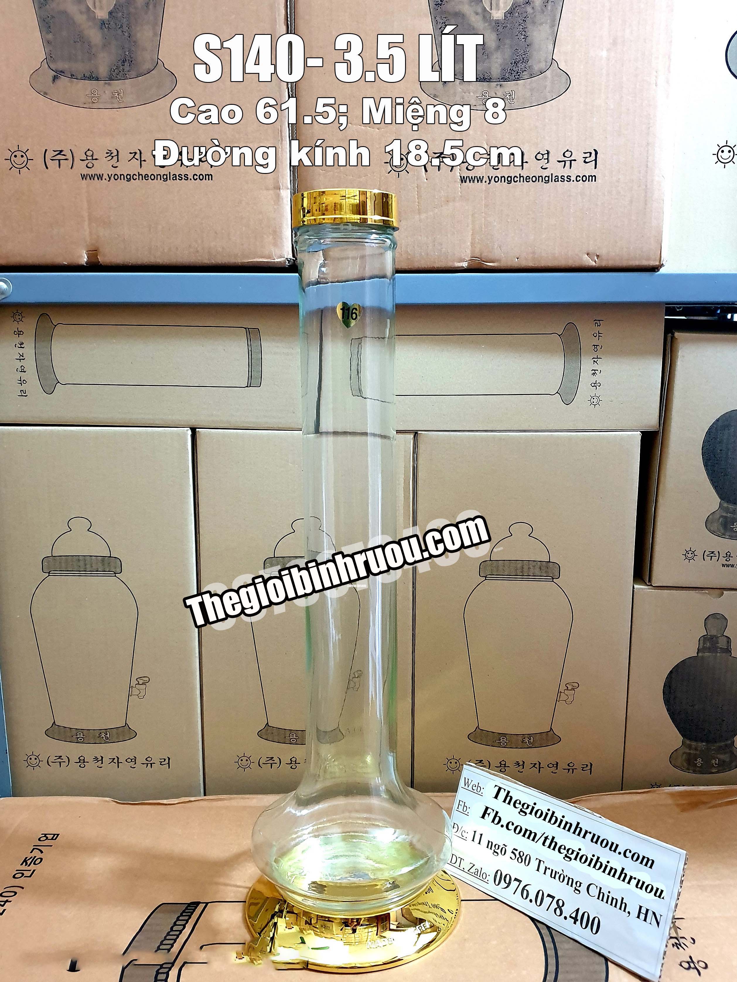Bình thủy tinh ngâm sâm Hàn Quốc 3,5 lít