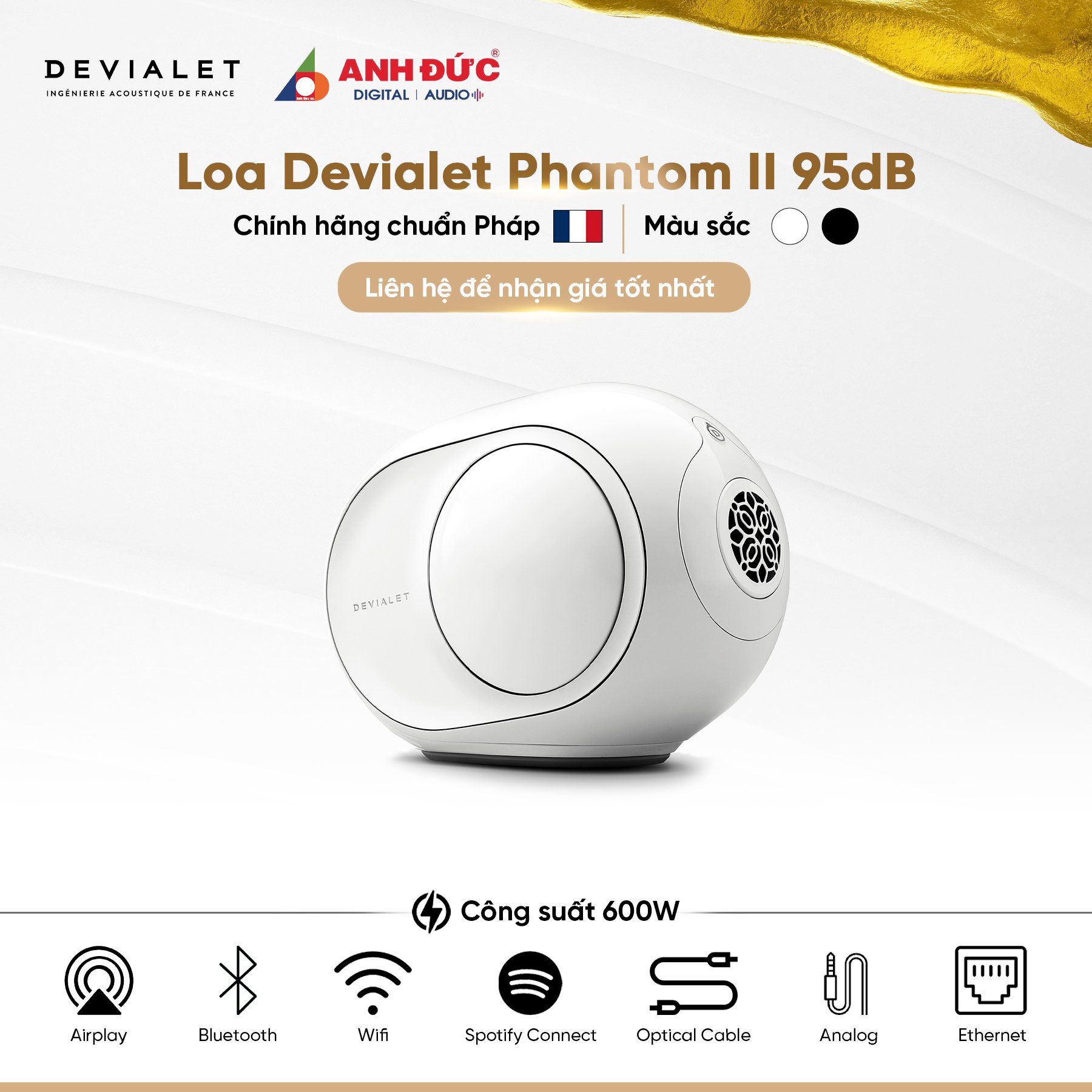 Loa Hi End Devialet Phantom II 98dB - Hàng Chính Hãng