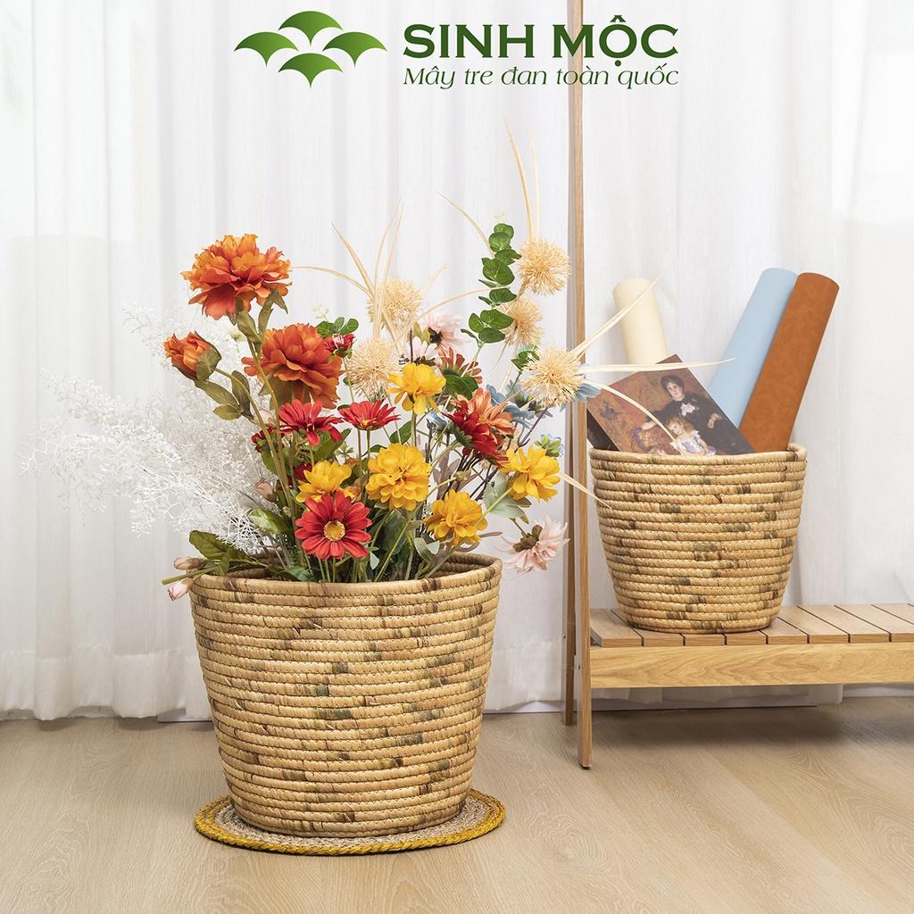 Giỏ trồng cây lục bình, giỏ đựng đồ, decor trang trí nhà cửa Sinh Mộc - M1035