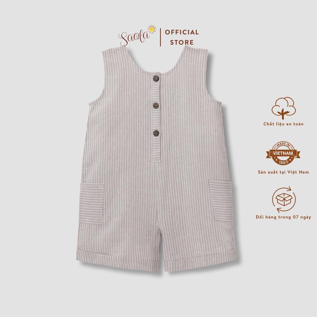 Áo liền quần/ Jumpsuit Bé Trai/ Bé Gái Chất Linen Cao Cấp - ORION OVERALL- JSL004 - SAOLA KIDS CLOTHING