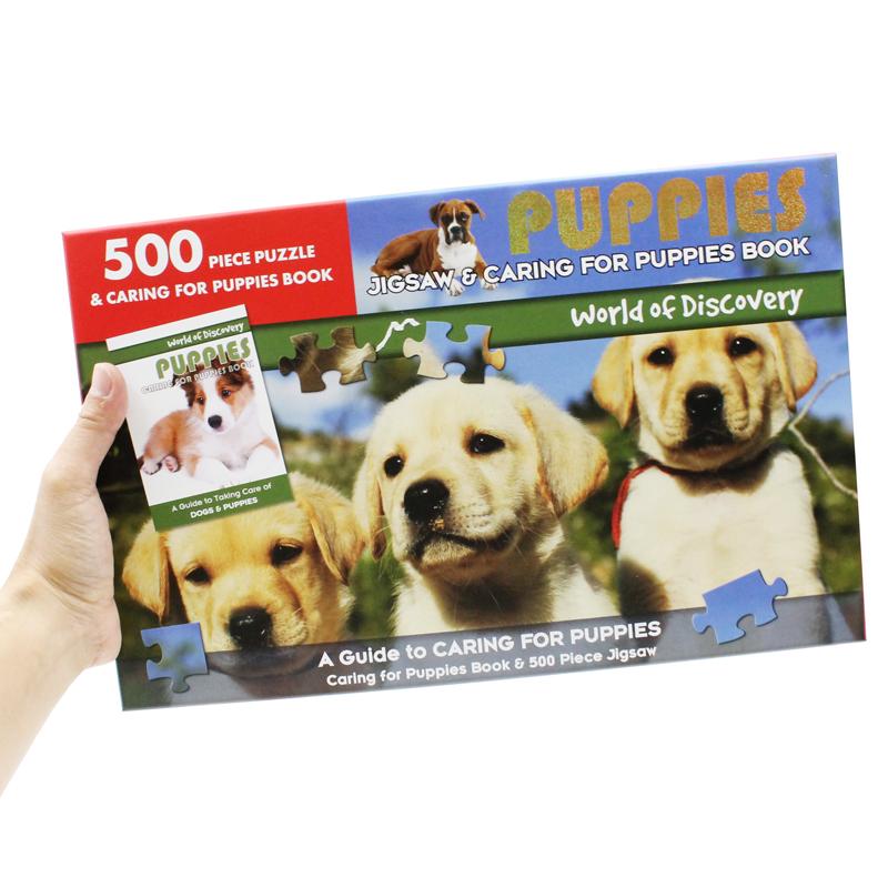 5000 Piece Puzzle &amp; Caring For Puppies Book: Puppies