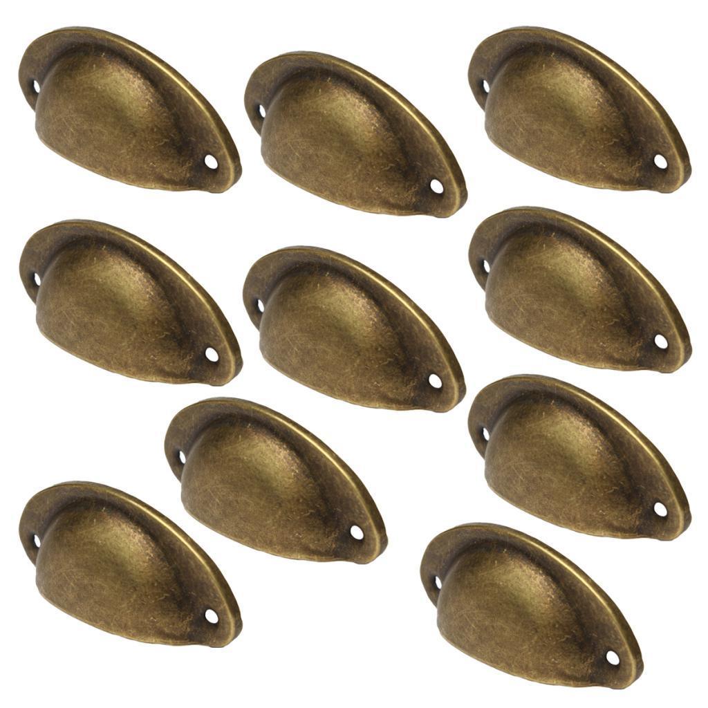 20Pcs Vintage Bronze Cabinet Hardware Bin Cup Drawer Handle Pull 3-Inch Dia