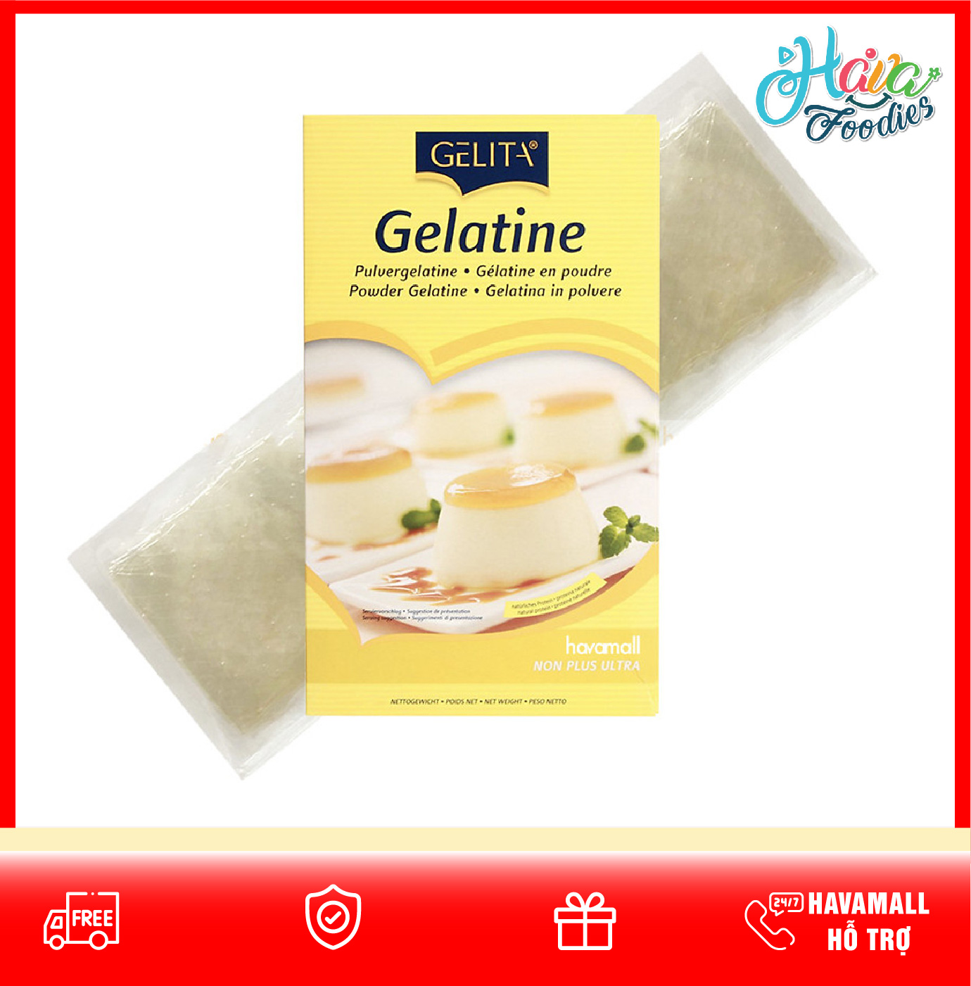 Lá Gelatine Nhãn Vàng 15gr