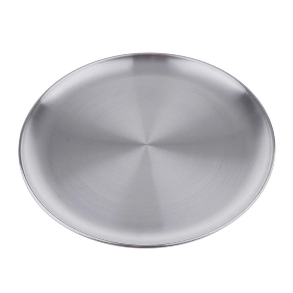 304 Stainless Steel Dinner Plate, Round , 12-inches -