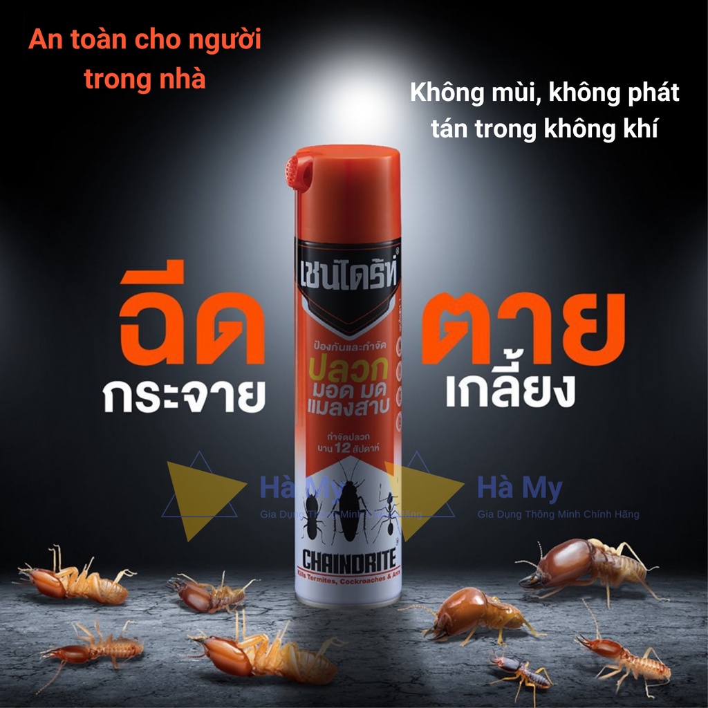 Bình Xịt Diệt Mối/Gián/Kiến/Côn Trùng. Chaindrite - Thailand (dung tích 600ml)