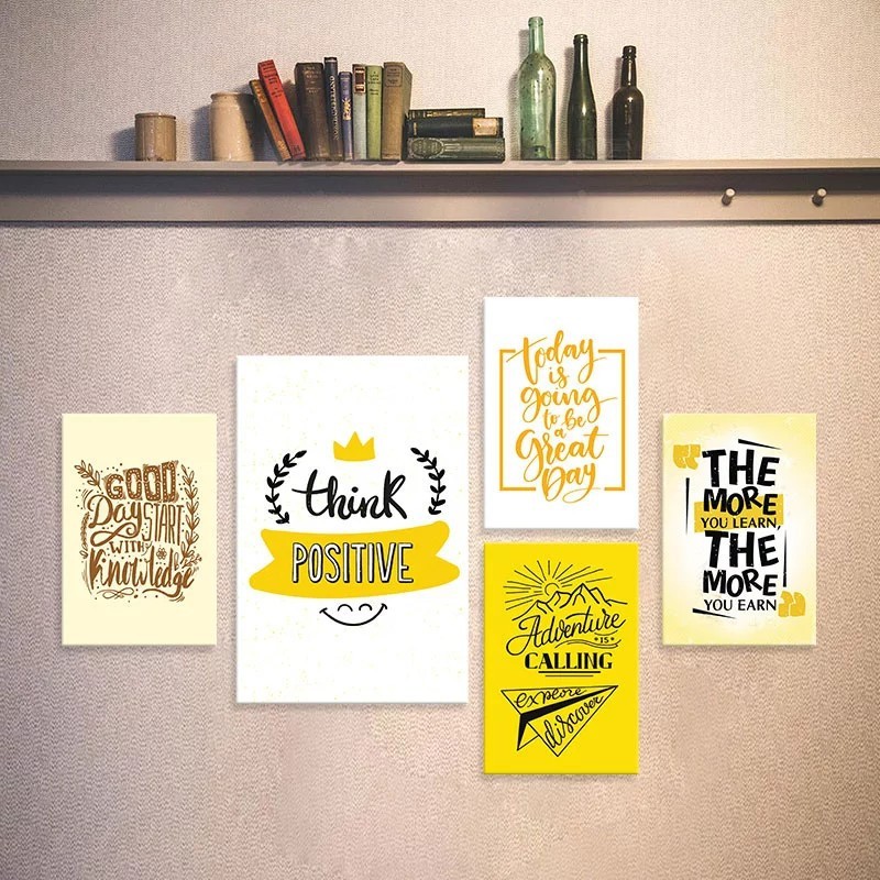 (ẢNH THẬT) Tranh treo tường trang trí decor lớp học tiếng anh 3 kèm đinh treo