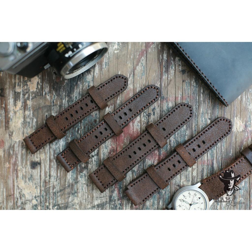 DÂY ĐỒNG HỒ DA BÒ HANDMADE - RAM MÀI NHÁM