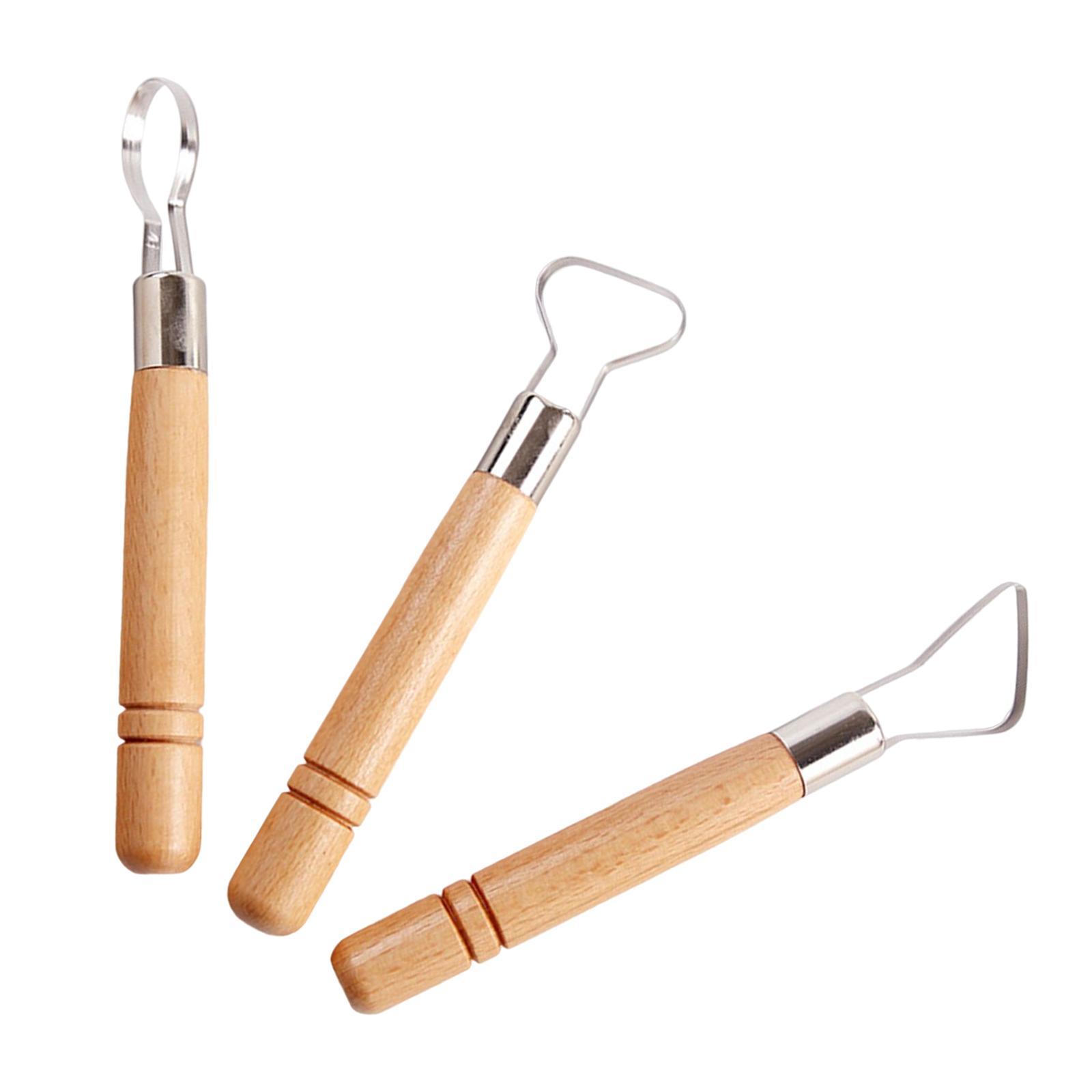 3x Beginners Clay Pottery Sculpting   Shaping Scraper Tools