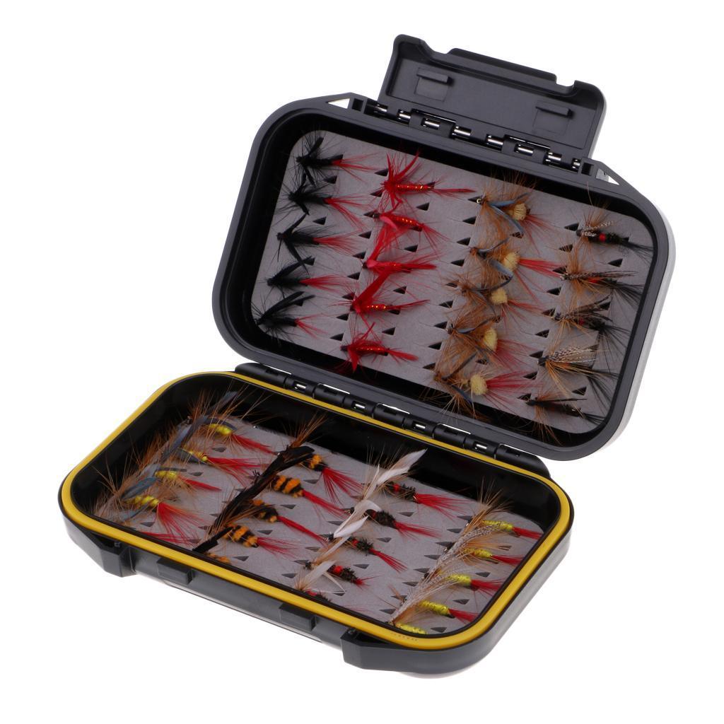 40pcs Wet / Dry Fly Fishing Lures Stream Fishing Flies Assortment