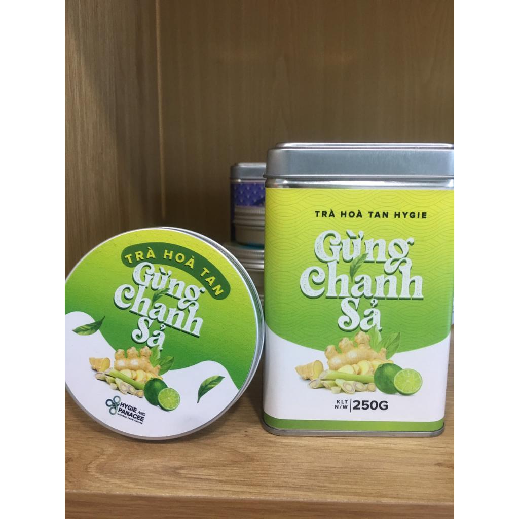 Trà gừng chanh sả Hygie hộp giấy 120g - dạng hòa tan tiện lợi, thơm ngon,