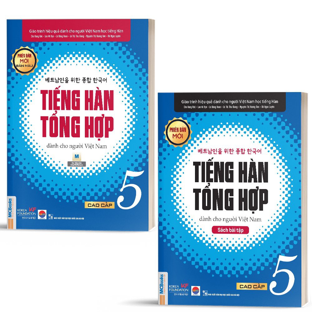 Combo Giáo Trình Tiếng Hàn Tổng Hợp Trung Cấp Dành Cho Người Việt Tập 5 + Tâp 6 - Phiên Bản Đen Trắng