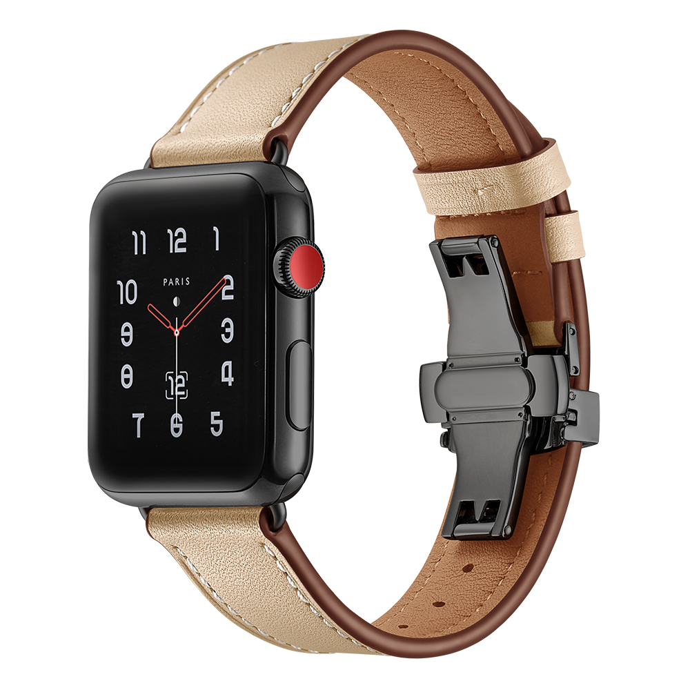 Dây Da Khóa Bướm Chống Gãy Dành Cho Apple Watch 42/44mm