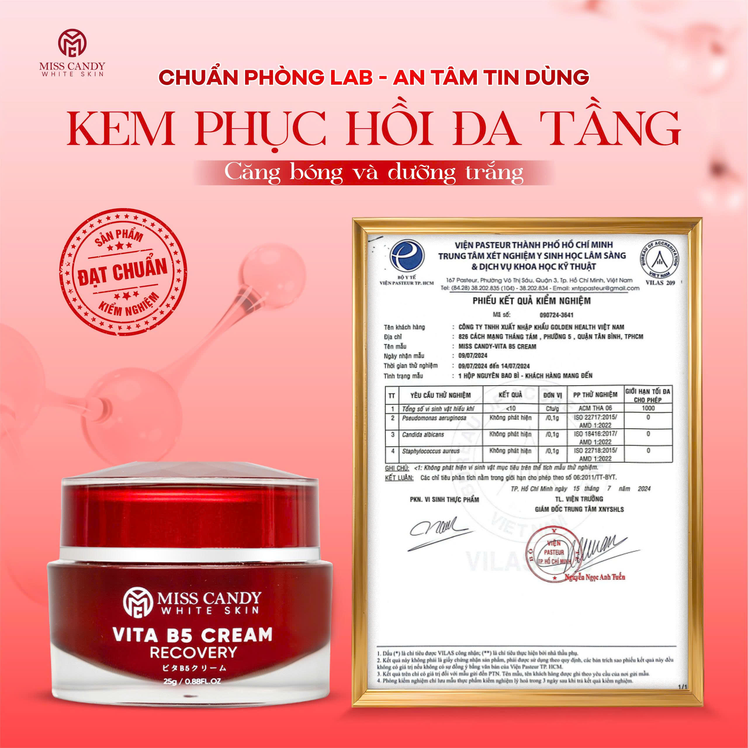 Kem Dưỡng Ẩm Phục Hồi Vita B5 Cream Miss Candy White Skin Hộp 25g