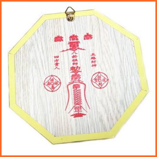 Gương Bát quái Hổ phù nẹp vành tặng bột ngũ vị,văn khấn đầy đủ