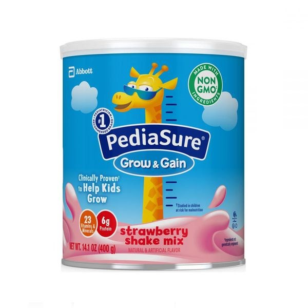 Sữa Pediasure Mỹ Grow & Gain 400g hương Dâu tăng cân tăng chiều cao cho trẻ từ 2-10 tuổi