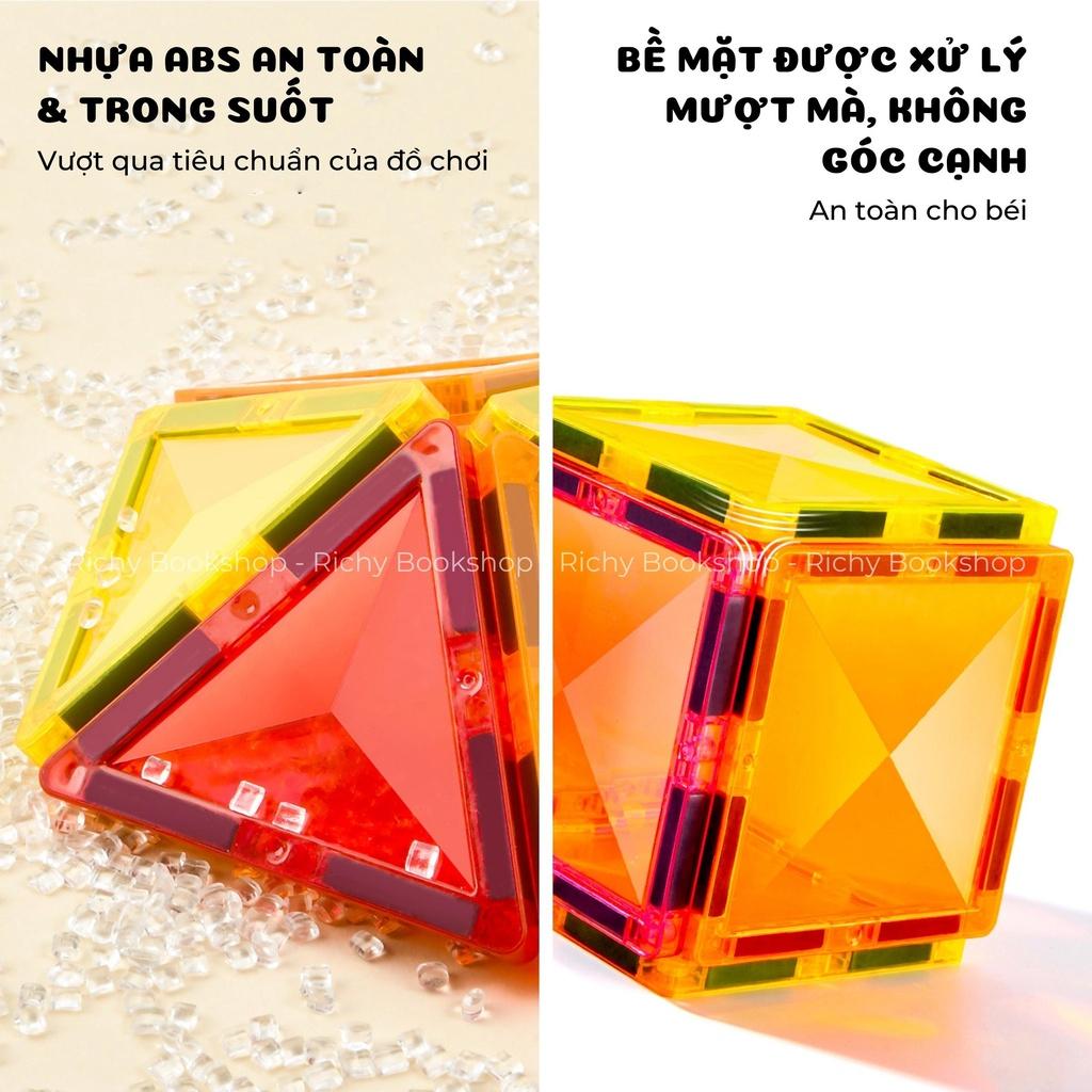 Đồ Chơi Xếp Hình Nam Châm Sắc Màu Phản Chiếu Ánh Sáng - Colorful Magnetic Tiles Mideer