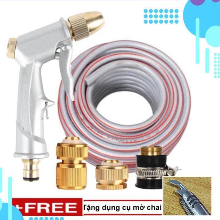 Bộ dây vòi xịt ️bơm nước phun sương️ , tăng áp 3 lần, loại 20m 206701 đầu đồng,cút đồng,+ mở chai