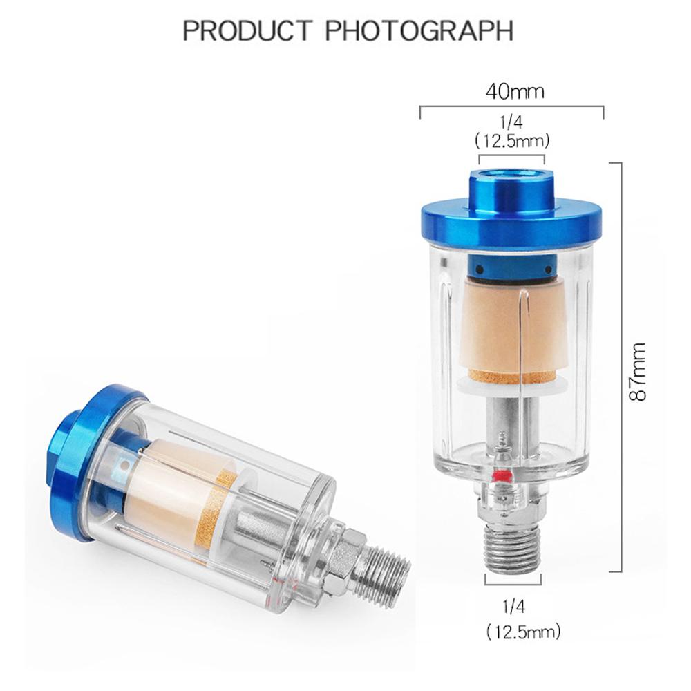 Mini 1/4'' Water Oil Separator Inline Air Hose Filter Moisture Trap Compressor Sprayer Pneumatic Painting Spraying Tool