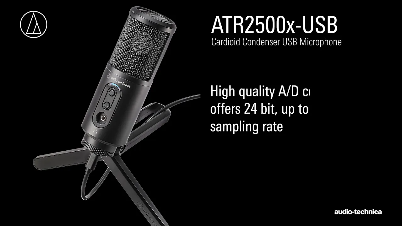 Audio-Technica ATR2500X-USB - Micro USB Condenser Cho Streamer, Kết Nối Type-C, Hướng Thu Cardioid, Kiểm Âm Thời Gian Thực- Hàng chính hãng