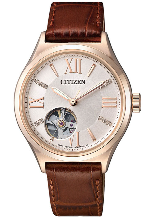 Đồng Hồ Nữ Citizen Đính Đá Swarovski Dây Da PC1003-07A - Mặt Trắng (Sapphire)