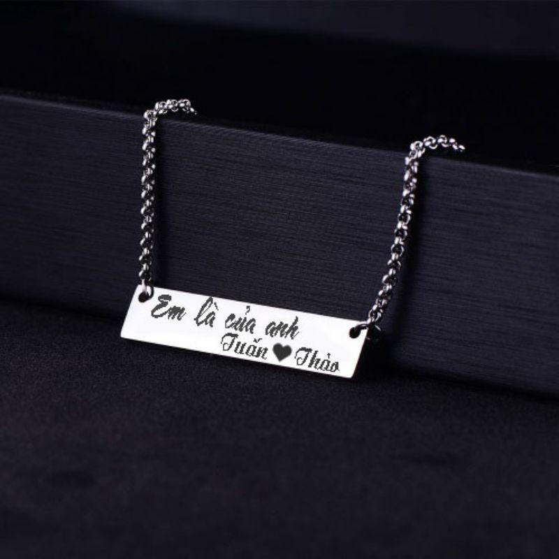 Dây chuyền inox khắc tên theo yêu cầu