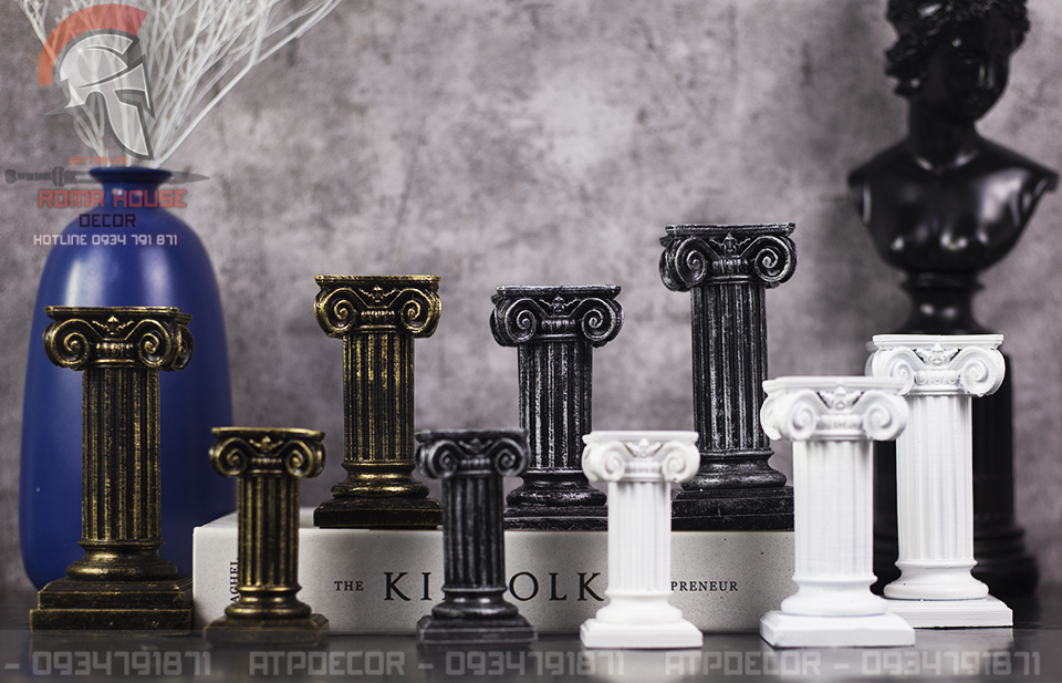 Trụ La Mã cột Hy Lạp làm chân nến decor, chụp ảnh, trang trí nhà cửa size 8- 10- 13cm