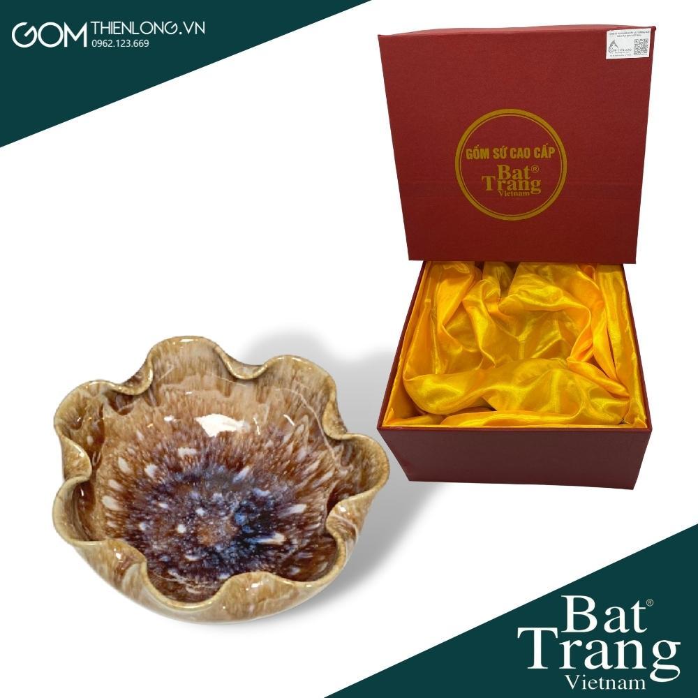 Combo Bát Nước Minh Đường Tụ Thủy Màu Hoàng Thổ - Đồ Thờ Cúng Bát Tràng Cao Cấp - Gốm Thiên Long