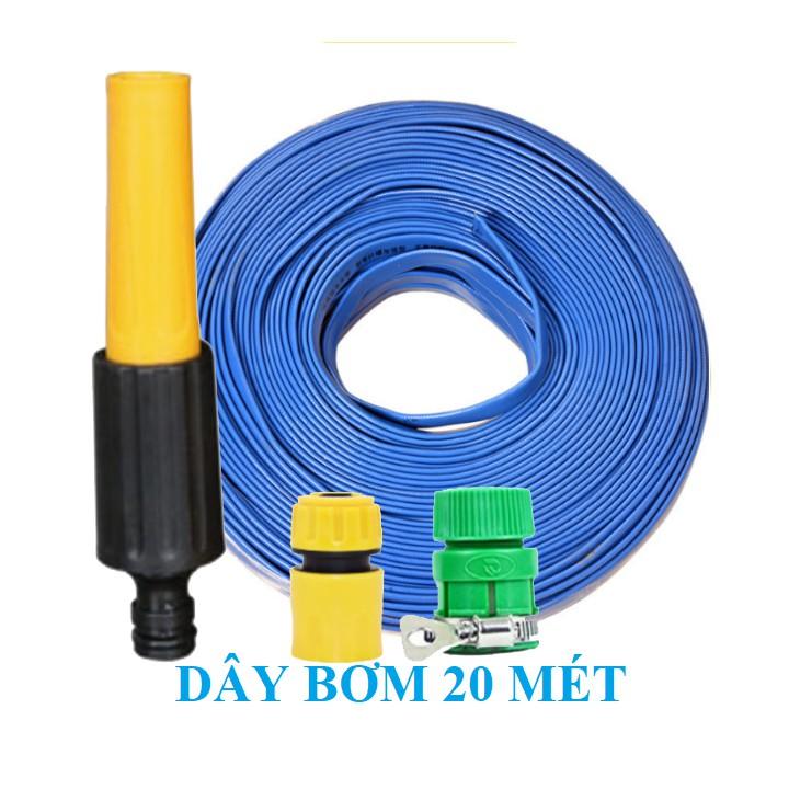 Bộ dây vòi xịt bơm nước tưới rửa , tăng áp 3 lần, loại 20m 206622-5 cút sập,nối vàng + đai