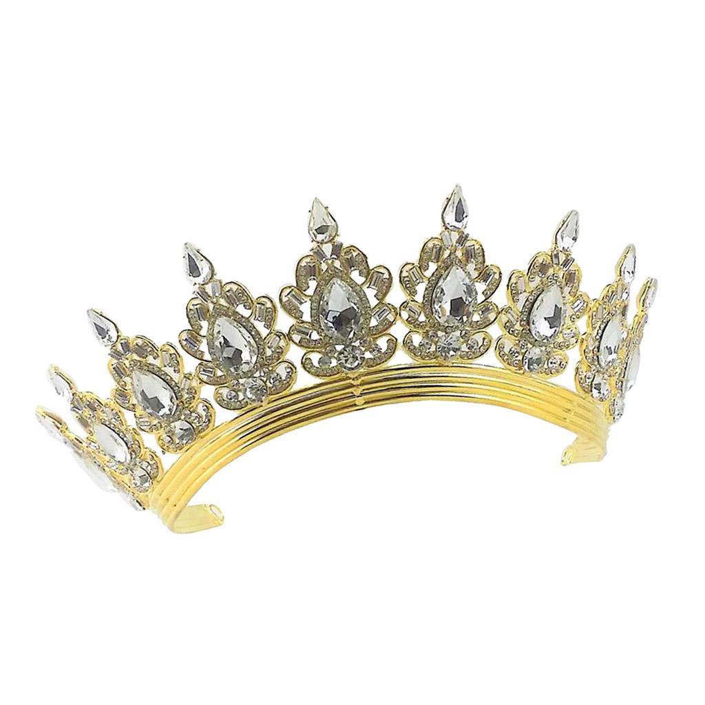 Bridal Rhinestone Crystal Hair Tiara Wedding Crown Veil Headband Headpiece