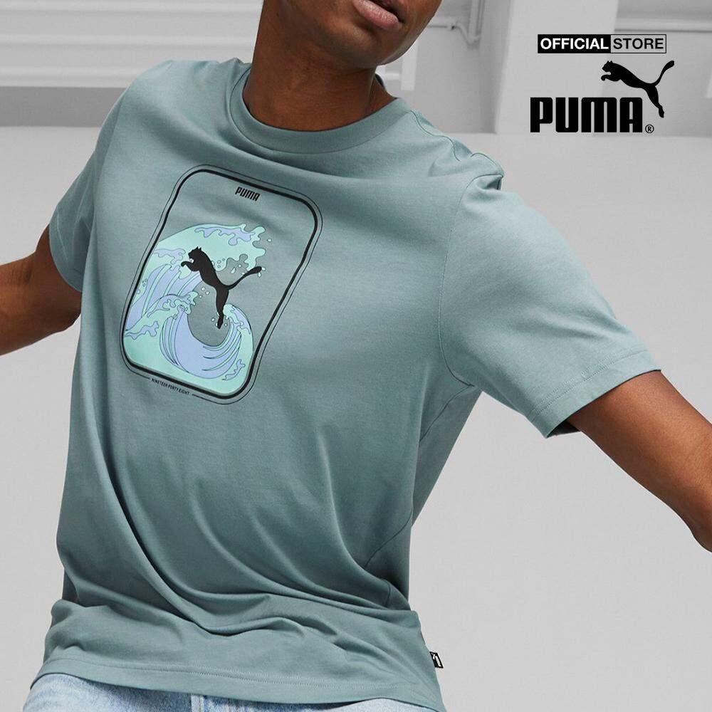 PUMA - Áo thun nam cổ tròn tay ngắn GRAPHICS Wave 674483