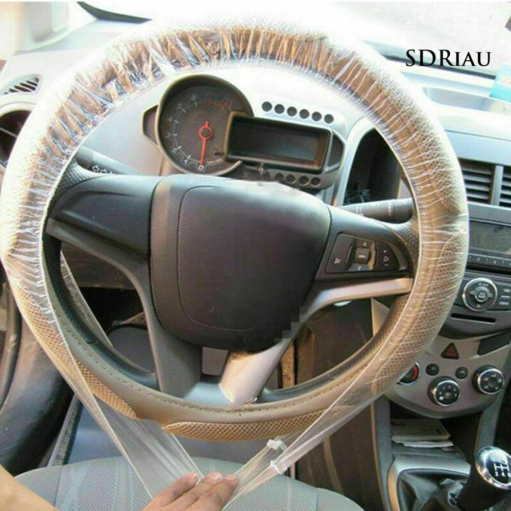 CLEAR Bộ 100 Bọc Vô Lăng Xe Hơi Bằng Nhựa Trong Suốt
