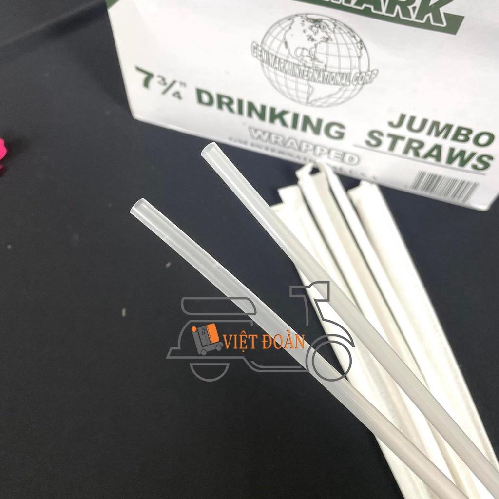 400 ỐNG HÚT TIỆT TRÙNG, NHỰA TRẮNG- TRONG. Bọc giấy từng cây - AN TOÀN CHO SỨC KHOẺ