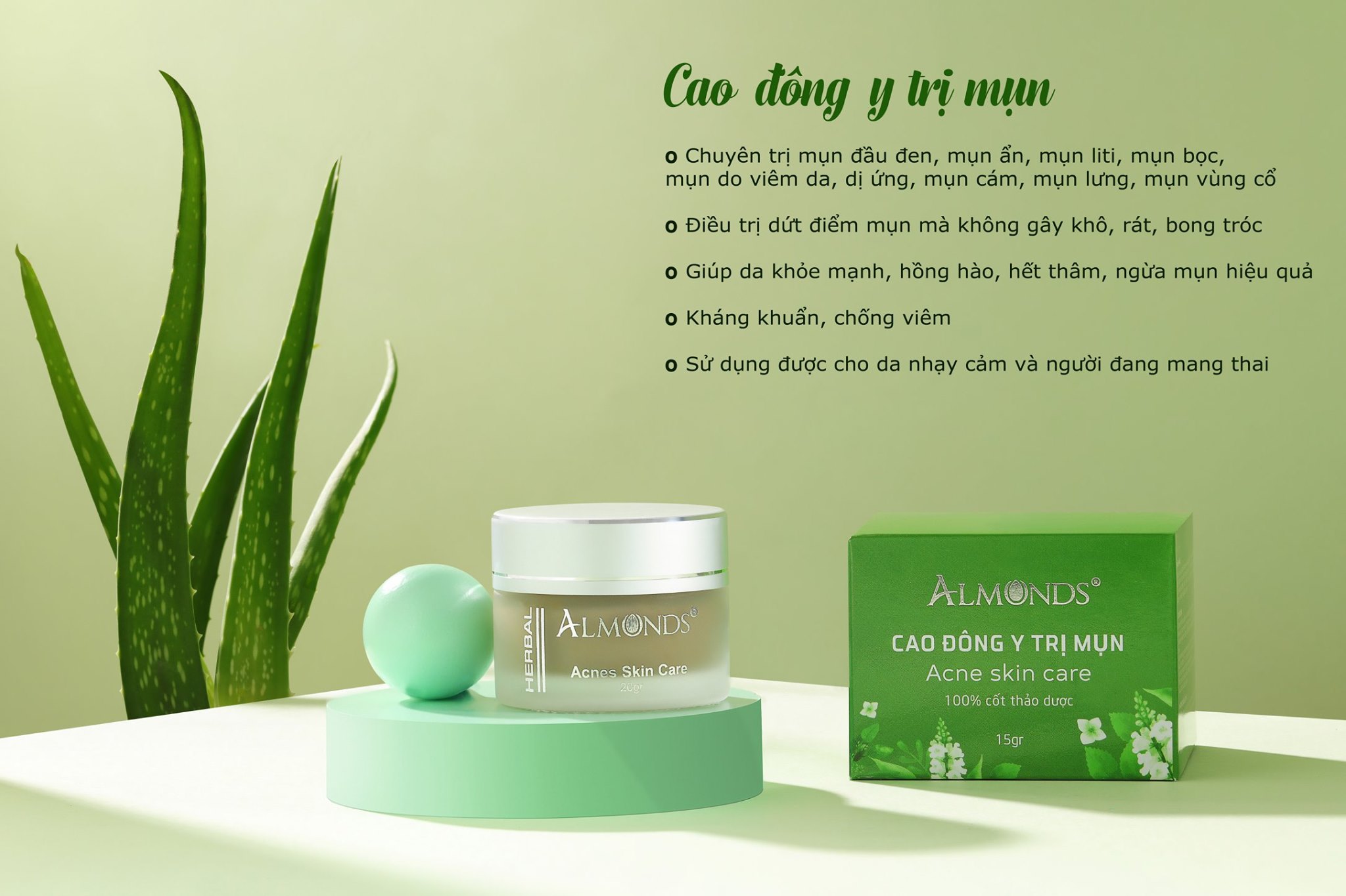 Cao đông y trị mụn  Almonds -Acne Skin Care (15GR)